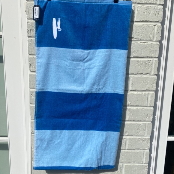 Johnnie-O block letter beach towel blue white - Picture 6 of 13